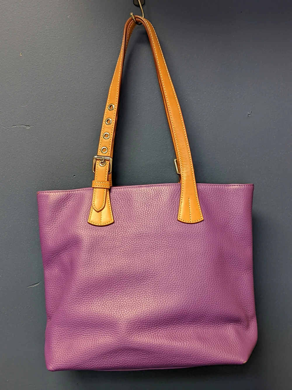 Dooney & Bourke Leather Tote Bag - Purple - Used